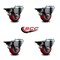 Service Caster 3'' Red Poly Wheel Swivel Bolt Hole Caster Set with Posi Lock Brakes, 4PK SCC-BH20S314-PPUB-RED-PLB-4 - alternate 4